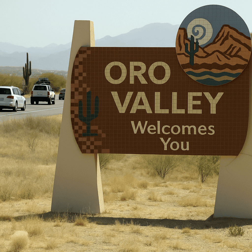 welcome to oro valley sign