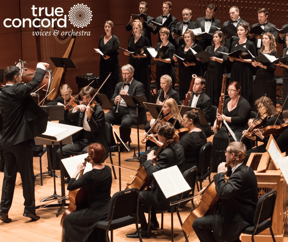 True Concord Voices & Orchestra performing on stage in Tucson
