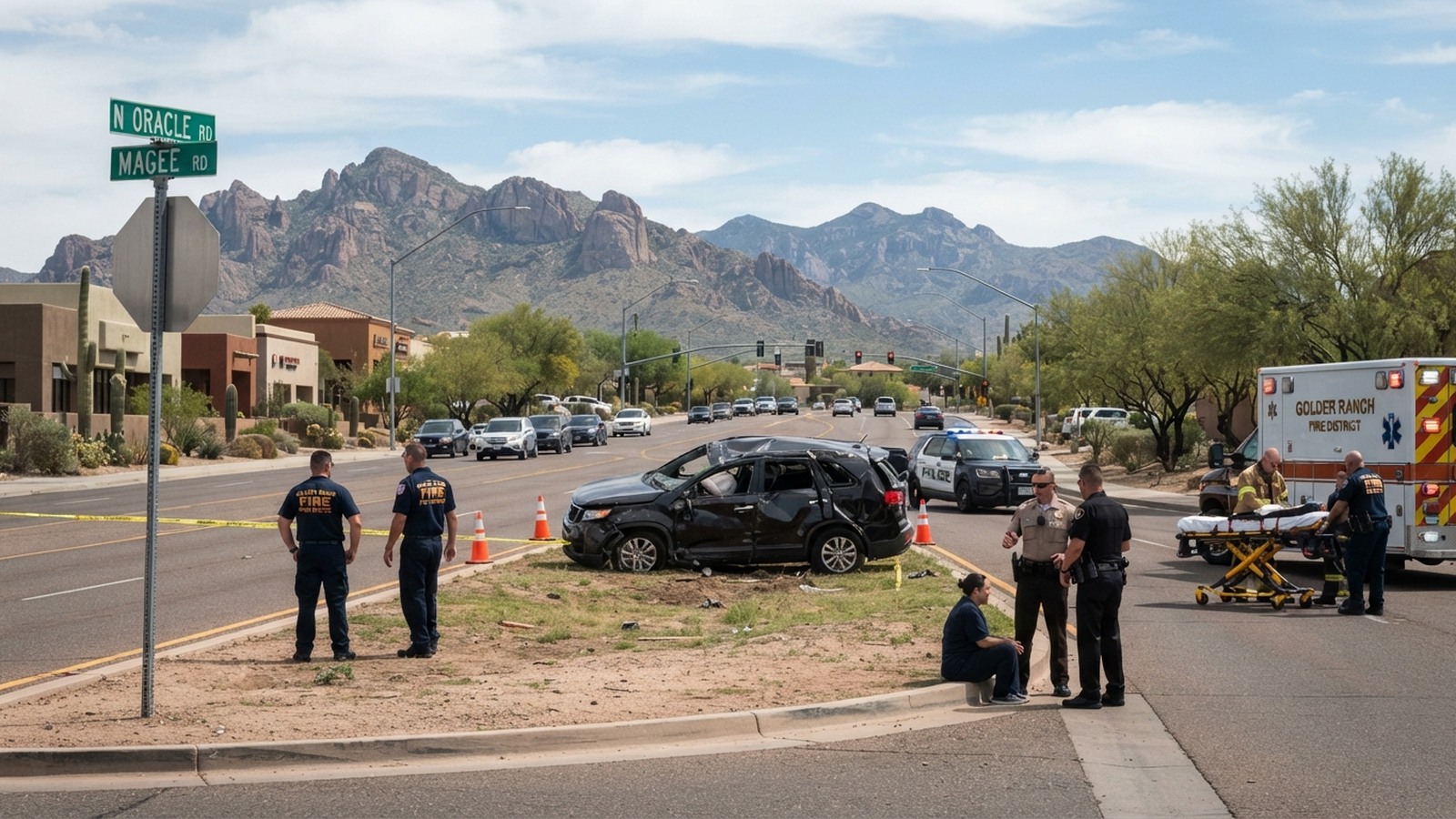 Three hospitalized after rollover crash in Oro Valley