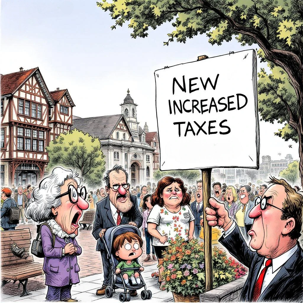 taxes rising cartoon