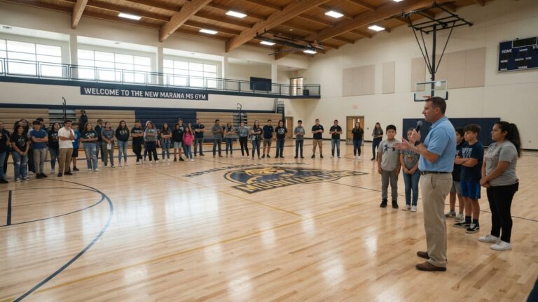 Marana Middle School Unveils New Gym Floor