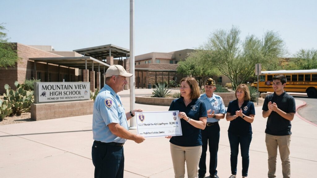 Mountain View memorial: Purple Heart organization raised $5,000 — AI-generated illustration