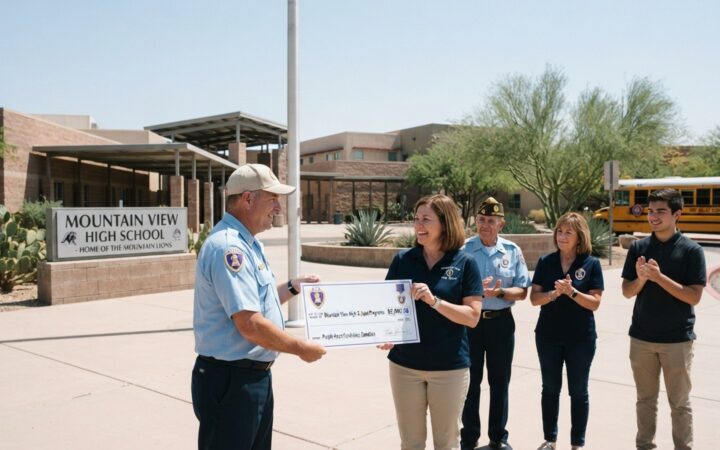 Mountain View memorial: Purple Heart organization raised $5,000 — AI-generated illustration